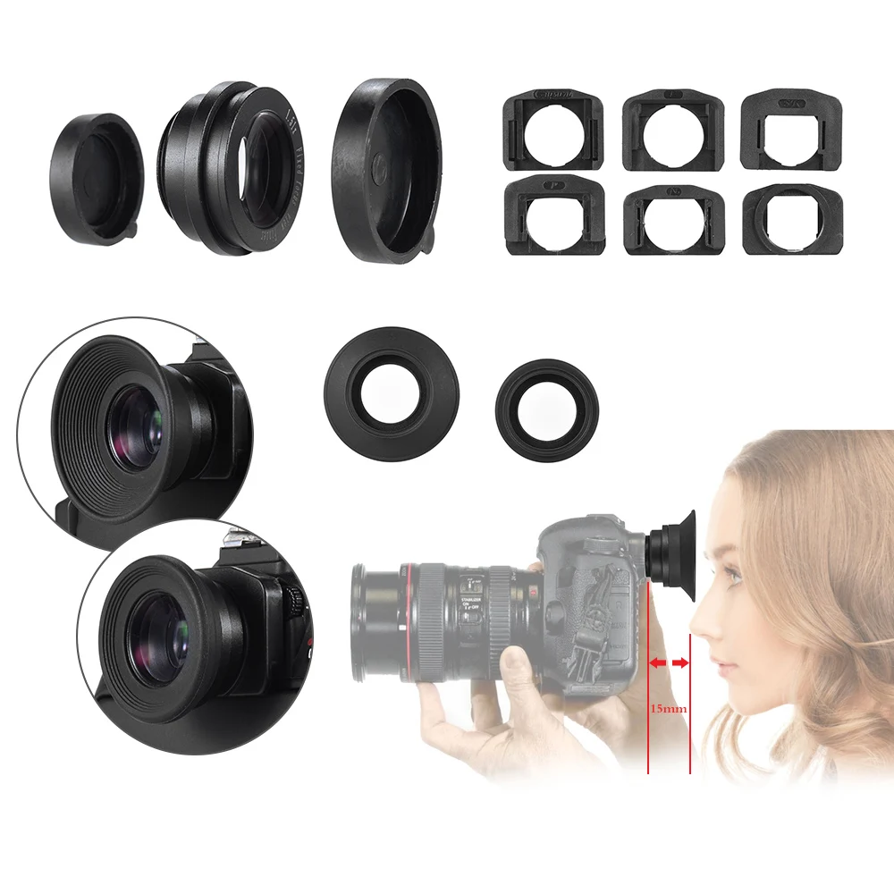 

1.51X Fixed Focus 6 Viewfinder Mount Base Eyepiece Eyecup Magnifier for Canon Nikon Sony Pentax Olympus Fujifilm etc DSLR Camera