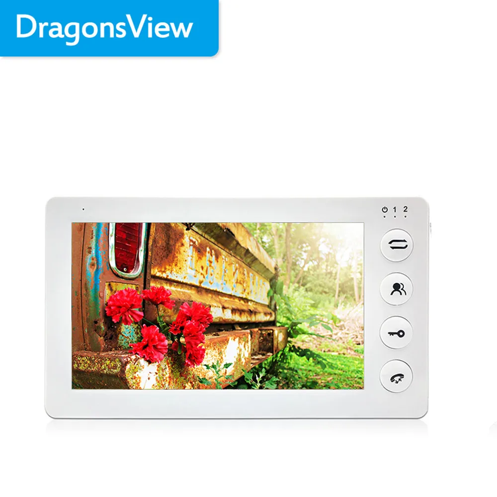 Beste Dragonsview7 Inch Indoor Monitor Video Deurtelefoon Intercom Systeem Met Opname Bewegingsdetectie Wit Ringtones MP3 MP4