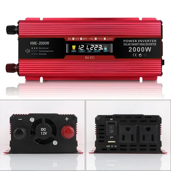 

DC12V-24V 50HZ Power Converter Booster LCD 6000W Solar Power Inverter For Car Inverter Household DIY Car Inverter Cigarette New