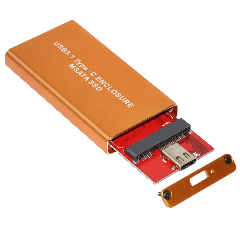 DeepFox алюминиевый сплав SSD Caddy USB3.1 тип-c для mSATA SSD корпус Поддержка SATA3 6 Гбит/с высокоскоростной для Apple hp ноутбук