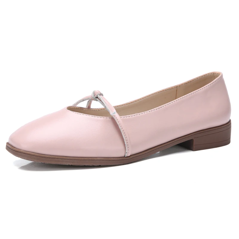 STQ/ г.; осенние женские балетки на плоской подошве; обувь из натуральной кожи; Лоферы без шнуровки; женская обувь на плоской подошве; женские лоферы; 1901 - Цвет: 1901 Pink