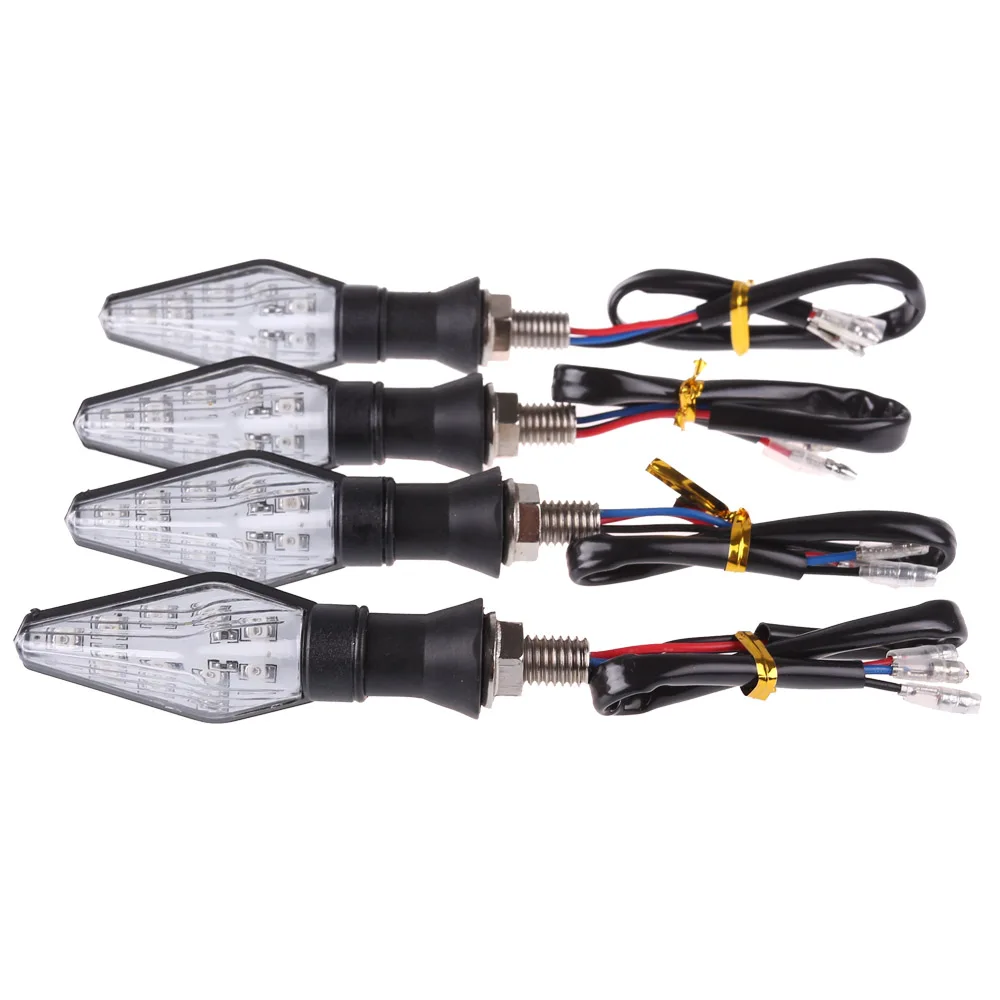 4pc LED Turn Signal Motorcycle Turn Signals Light Tail Lights Indicators For Moto Motorbike Motorcycle Accessories Yellow Blue - Цвет: two-color