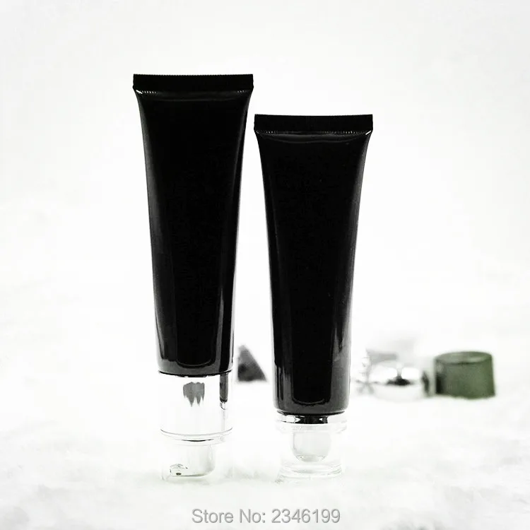 

Wholesale 50ML50g 50pcs Mysterious Black Cosmetic Soft Tube Shampoo Body Lotion Container Plastic Cosmetic Packaging For Travel
