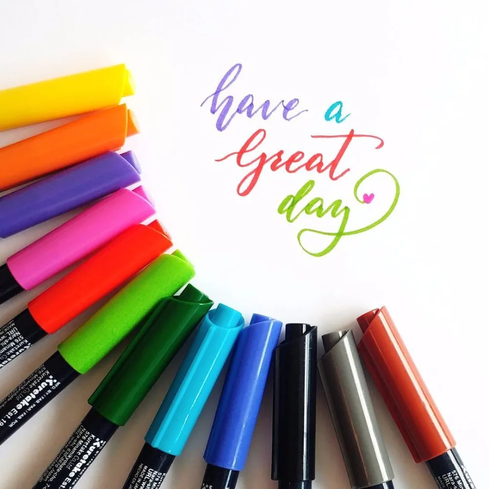 

Kuretake FUDEBIYORI Metallic Watercolor Soft Brush Lettering Pens Brush Markers 48 Colors Japan