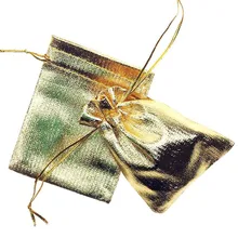 9*12 см 1000 шт ручной работы Золотые сумки на шнурке для свадьбы/вечерние/подарок/браслеты/ожерелье мешки стенд для ювелирных украшений сумки