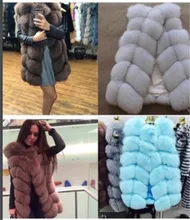 Hot Sale Fashion Natural Fox Fur Medium-Long Vest , Thick Warm Women’s Winter Coats ,Real Fur Gilet For Girl