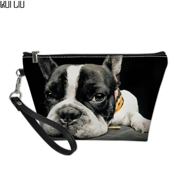 

Customized Pug Makeup Bag Cosmetic Functional Bag for Women Travel Organizer Ladies PU Leather Girls Toilet Bag Vanity Case