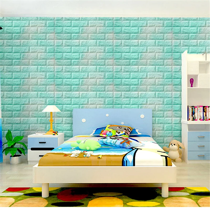 

Extra-Thick Multicolour 3D Brick Wall Stickers for Livingroom Bedroom,Soundprrof,Self-Adhesive,3DWallpaper