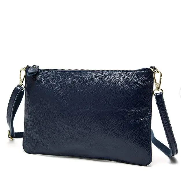 WERICHEST женские сумки-мессенджеры из натуральной кожи мягкие сумки на плечо высокое качество клатч конверт на молнии carteras mujer de hom - Цвет: 966 dark blue