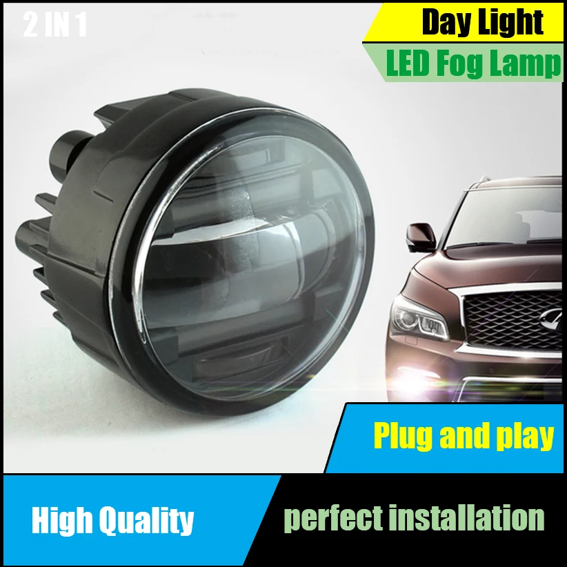 

Car styling For Infiniti M25 M35 Sedan 2011-2015 LED DRL Daytime Running Light Fog Lamp LED Lens Fog Light Car Accessories