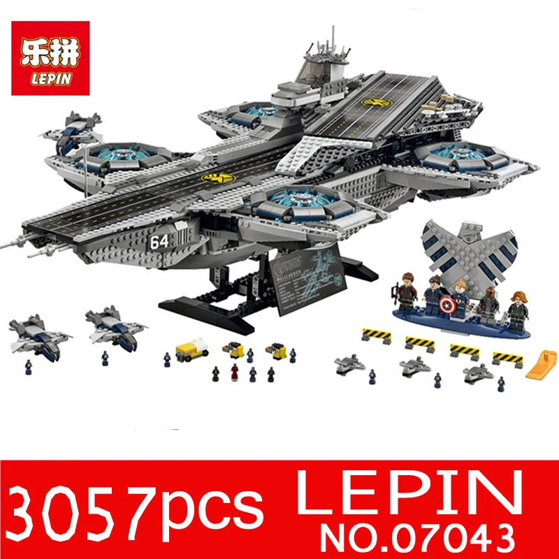 

LEPIN 07043 3057Pcs Super Hero Series The SHIELD Helicarrier Model Building Blocks Bricks Toys for Children Compatible 76042