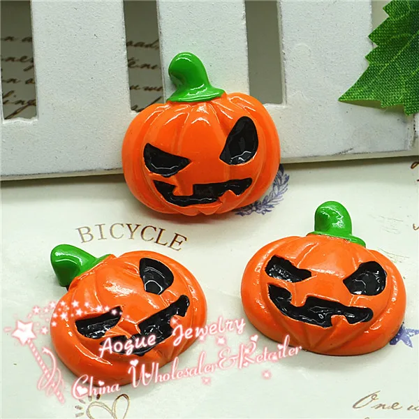 resin pumpkin for Halloween Party Resin Cabochon Flatbacks 20pcs 23