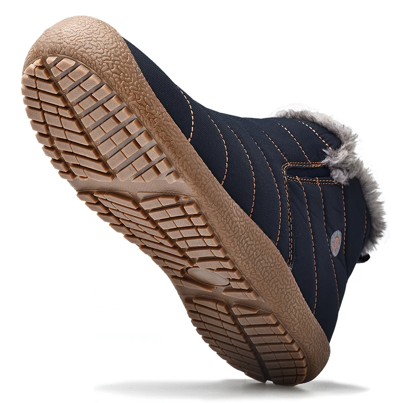 Ramialali Мужская зимняя теплая обувь водонепроницаемые мужские ботинки удобные зимние ботинки для мужчин Резиновая подошва мужская высокая обувь