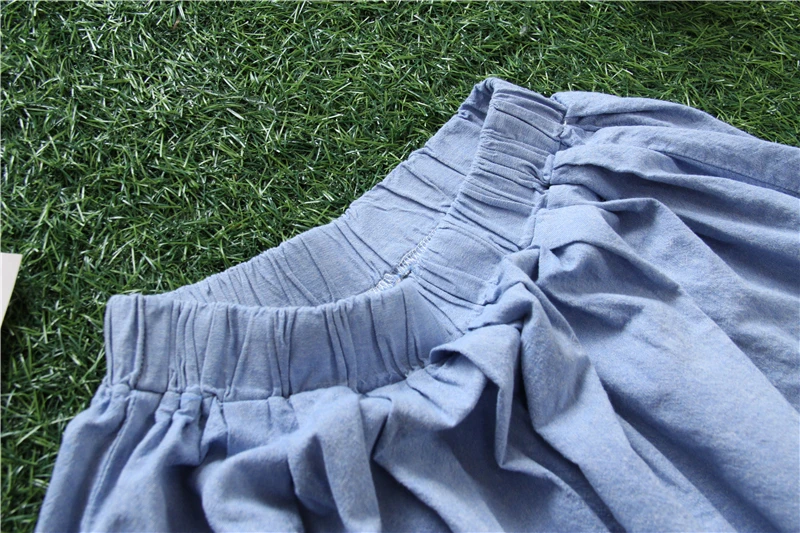 Коллекция года, летние женские серьги-капельки Mori Girl, 2 предмета в комплекте: вышивка кролика, моряка, воротник, бант, Топы рубашка футболка+ синяя юбка