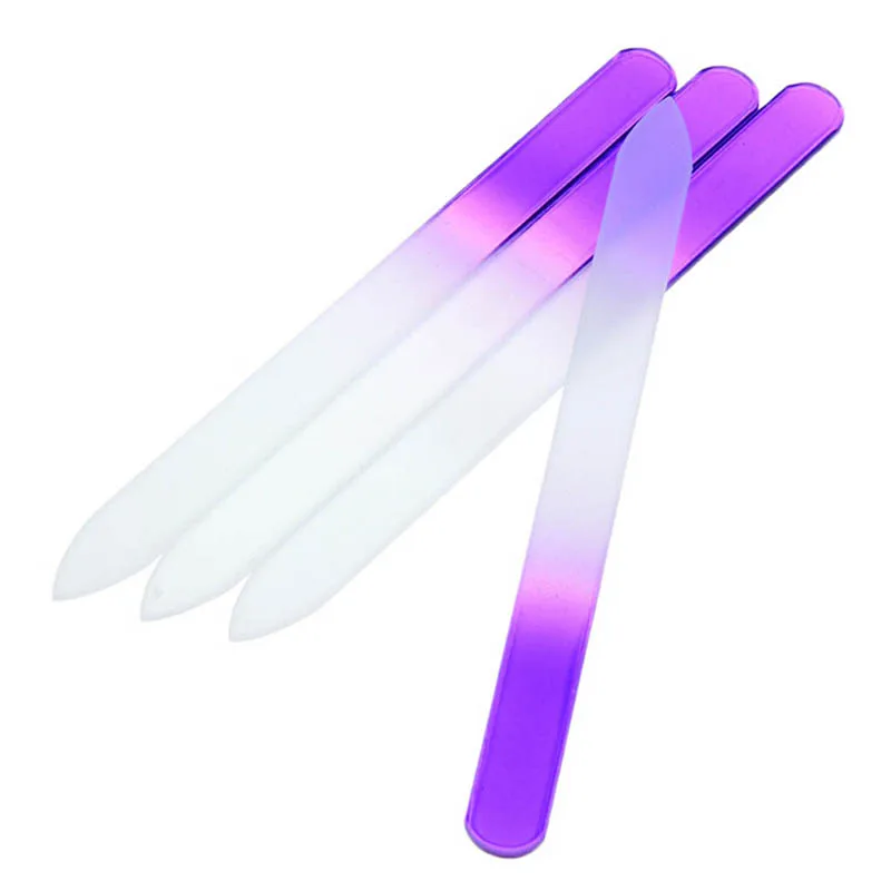 4 шт./лот фиолетовый Пилочки для ногтей Прочный Кристалл Стекло Файл буфера Маникюр устройство Книги по искусству украшения инструмент