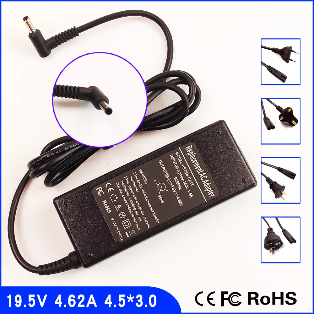 19.5V 4.62A Laptop Ac Adapter Power SUPPLY + Cord for HP Envy 17 j008eo 17 j030us 17 j043cl