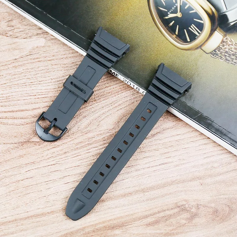 

Men' Watch Accessories Dive Electronic Watch Rubber PU Material W-96h Applicable for Casio Strap Dedicated Interface Black Strap
