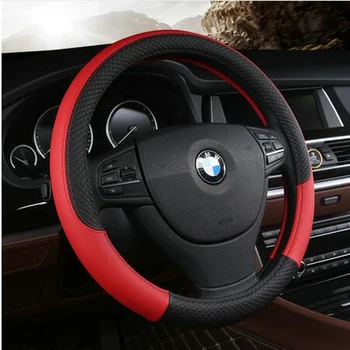 

PU Leather Universal Car Steering-wheel Cover 38CM Car-styling Sport Auto Steering Wheel Covers Anti-Slip Automotive Accessories