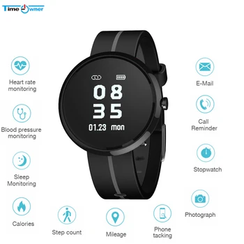 

Time Owner V06S Smart Bracelet Blood Pressure Heart Rate Monitor WristBand Call SMS Reminder Pedometer Fashion Sport Smart Band