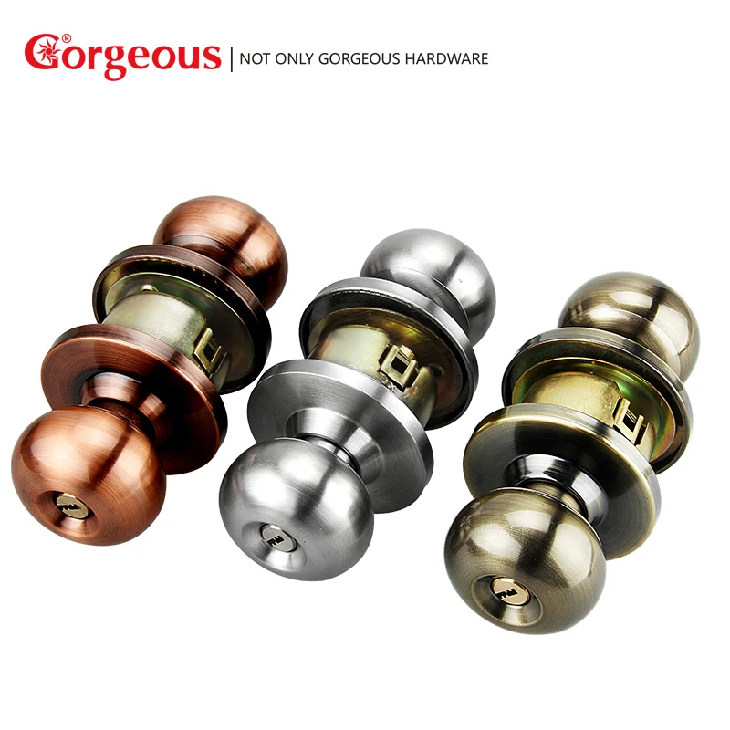 

Gorgeous Stainless Steel Ball Lock Bathroom universal door lock Pure copper lock core ball lock Hardware Accessories