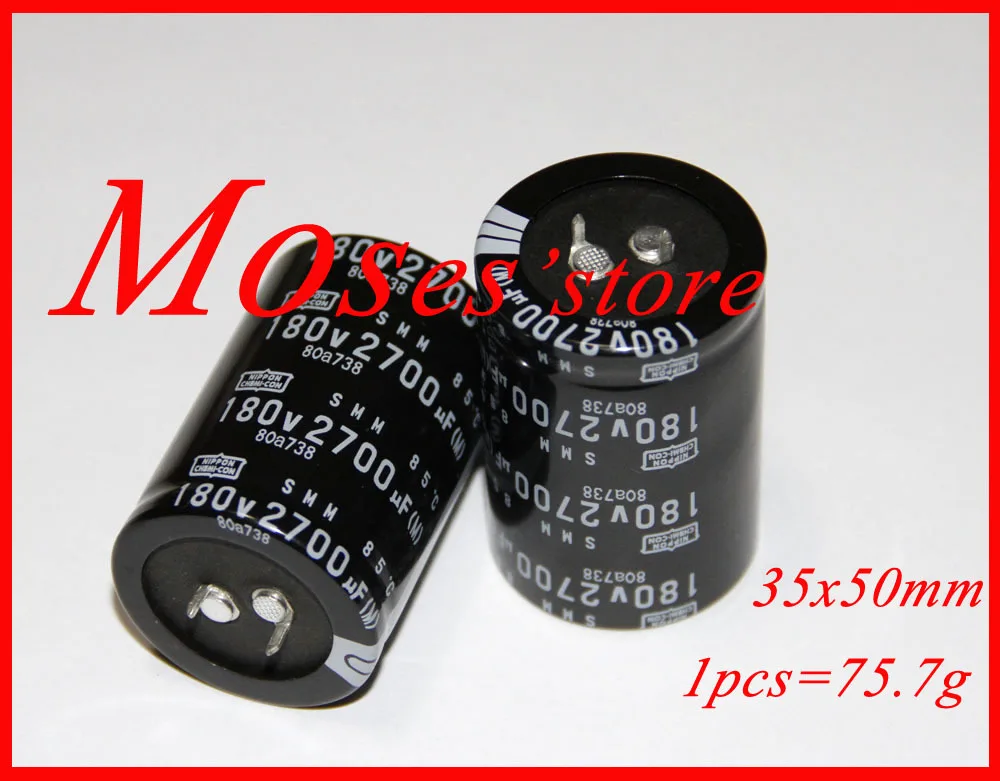 

180v 2700uf Original NI-PPON CHEMI-CON NCC Electrolytic Capacitor Radial Capacitance 35x50mm (2pcs)