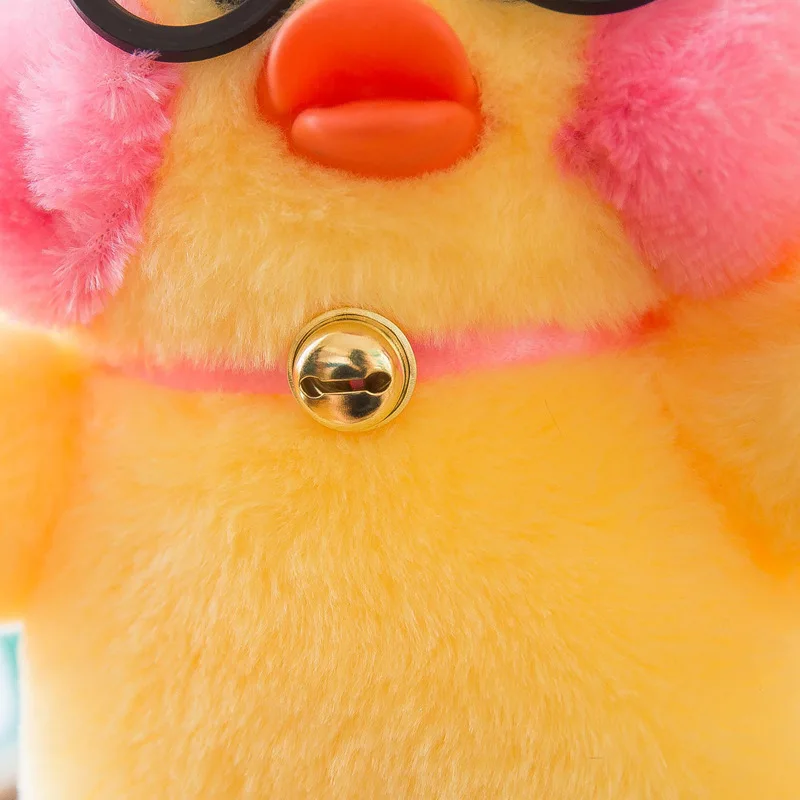 duck plush with pink cheeks