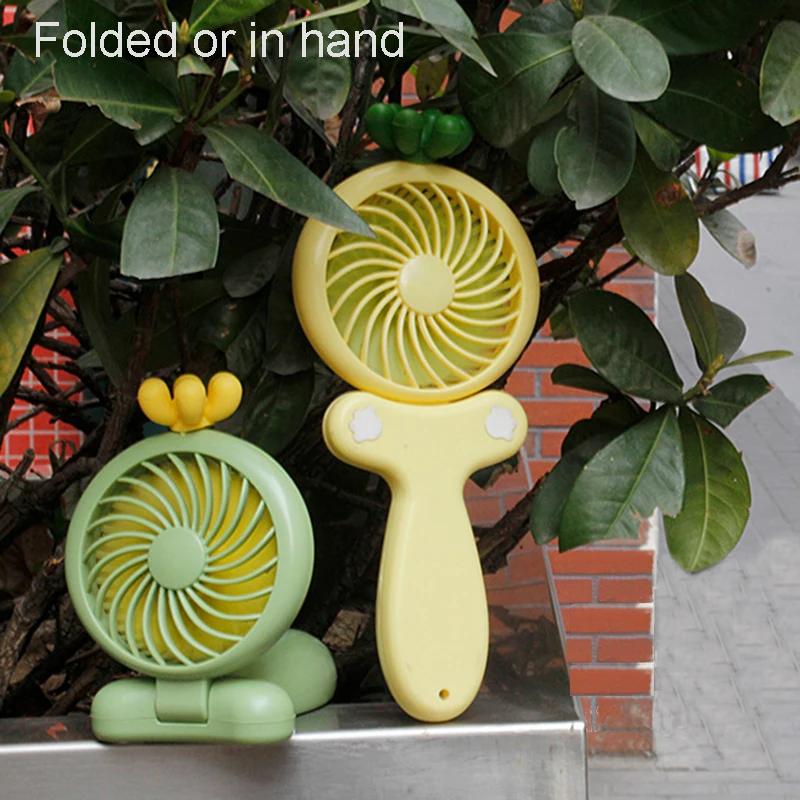 Mini Fan Cartoon Handheld Fan Ventilator USB Rechargeable Table desk Fan With Light Portable Cooler Air Cooler For Outdoor Home (18)