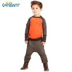 LONSANT Комплект пижамы для детей Детская одежда для мальчиков Повседневное красивая рубашка с длинными рукавами длинные штаны Conjunto Menino