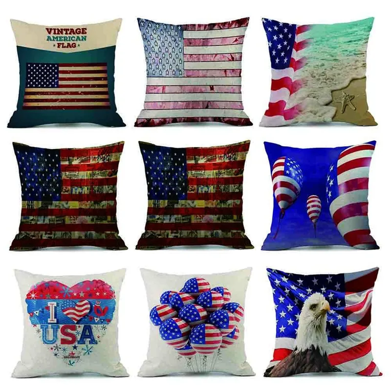 Buy cushion cover pillow case 43*43 American USA Flag