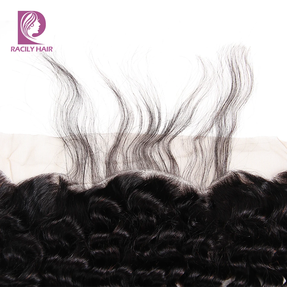 Racily Hair 13X4 Brazilian Deep Wave Lace Frontal Closure Color 1B Remy Human Hair Free/Middle/Three Part Frontal Free Shipping