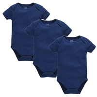 Kavkas 3PCS 5PCS Baby Boys Girls Clothes Solid White Short Sleeve Cotton Baby Bodysuits 3