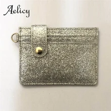 Aelicy мужские женские блестящие кожаные карты пакет модный замок ID Кредитные карты визитница пакет с брелоком