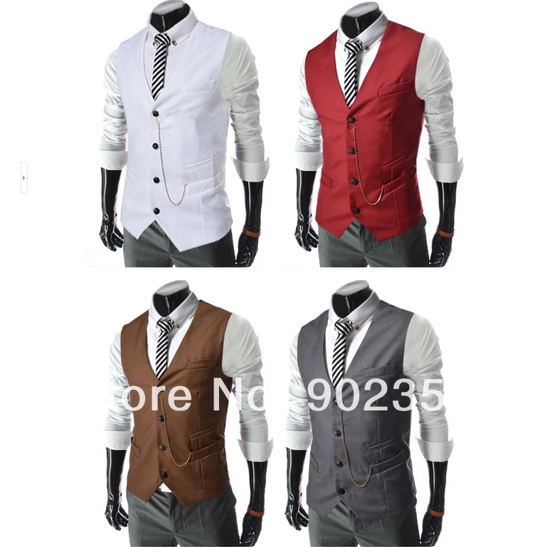 Wholesale! Free shipping New high quality man Slim V neck vest Fashion