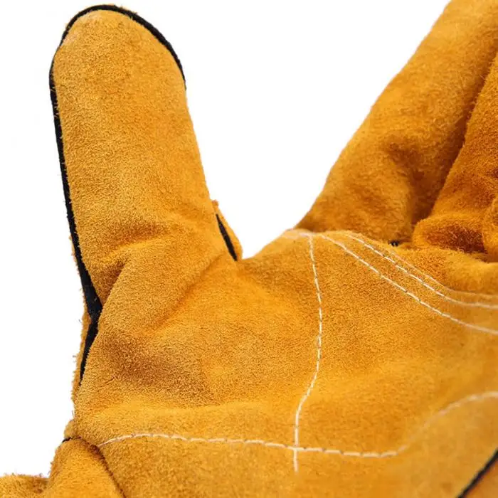 Электрические сварочные перчатки из воловьей кожи термостойкие Защитные рабочие сварочные длинные манжеты 1 пара TY66