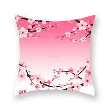 2019 45cm * 45cm funda de cojín romántico Pastel flores de cerezo fundas de almohada funda de almohada hogar funda decorativa para cojín