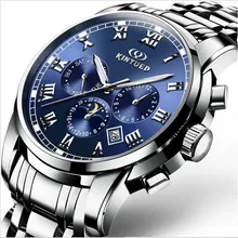 Mode De Luxe Marque KINYUED en cuir Tourbillon Montre Automatique Hommes Montre-Bracelet Hommes Mécanique en acier Montres relogio masculino