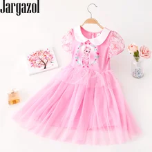 Платье-пачка летние платья принцессы Эльзы с короткими рукавами для девочек, вечерние одежда с айсингом, подарок на день рождения, элегантное платье