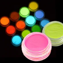 1 г/кор. украшения для ногтей флуоресцентный сверкающий блеск 12 цветов блеск пигмент 3D КРАСОТА ПОРОШОК пыль советы TRYS01-12