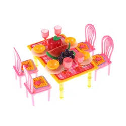 20 шт. кукольный домик Модель детский набор обеденного стола еда Фрукты столовая посуда для девочки Келли Кукольный дом аксессуары для