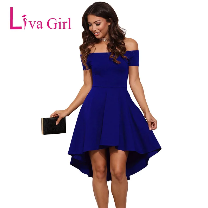 girls blue skater dress