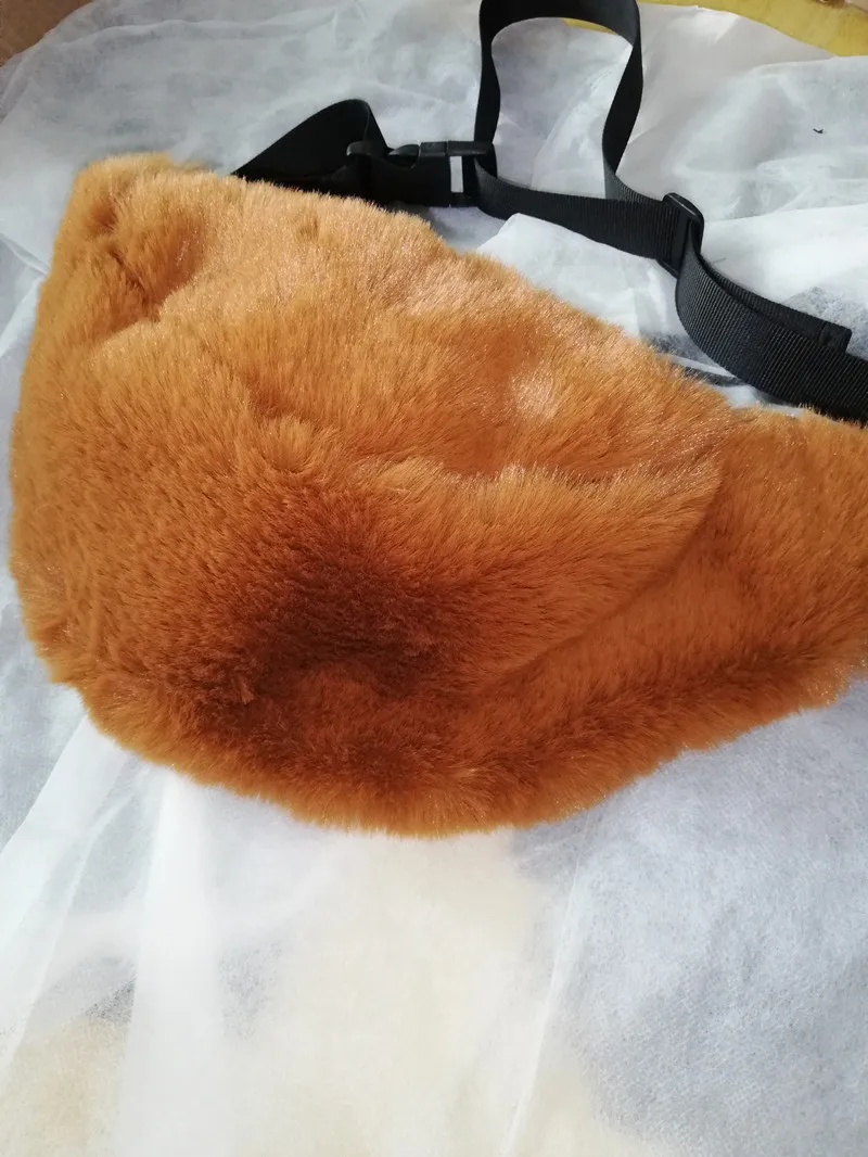 Осень-зима качество 100% чистого кролика волосы талии сумка Bananka зимний модные поясная сумка Для женщин Подиум группа живота ремень сумка