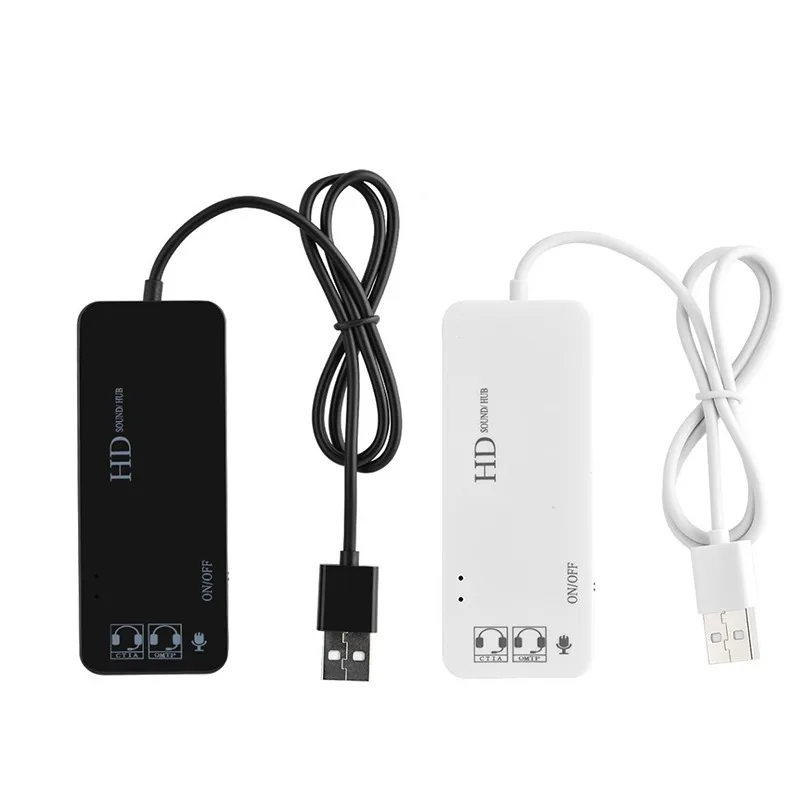 

3 Ports USB 2.0 Charger Hub + Stereo Headphone + Mic w/ 7.1CH Sound Card Adapter