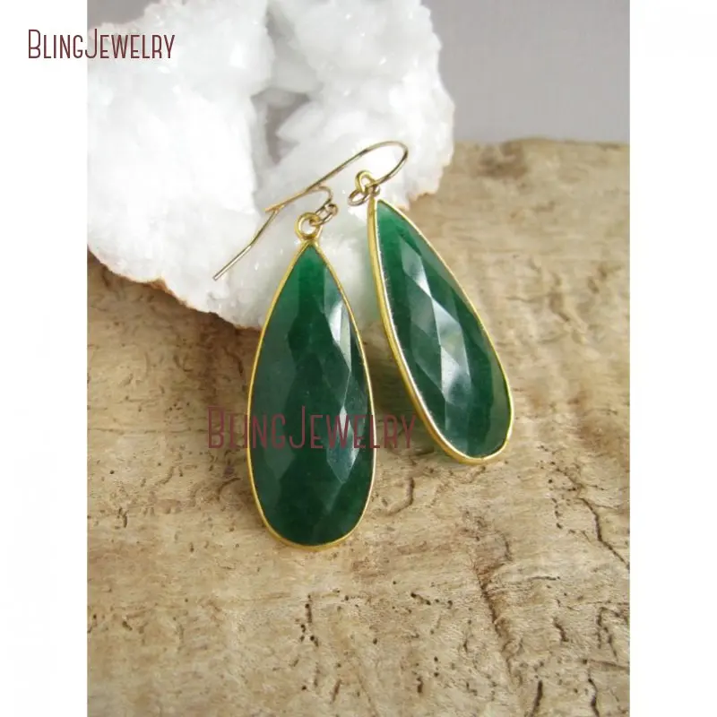 20190321-ER21049-genuine emerald earrings large rough cut drop earrings 18k gold vermeil bezel set_2