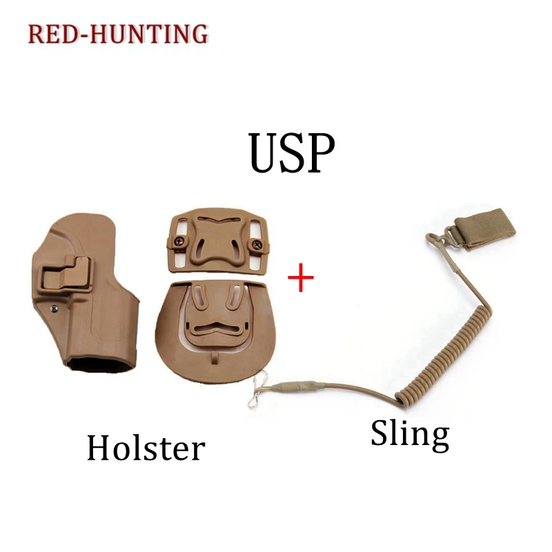 

Durable Compact USP Gun Case Tactical Pistol Holster with Gun Sling MOLLE Adapter Pouch Waist Belt Gun Holster for HK USP