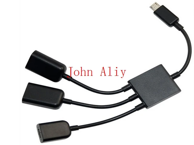 

Brand new 3 in 1 Micro USB Power Charging OTG Hub Cable Adapter Converter Extender for Mobile Phones For Samsung Galaxy