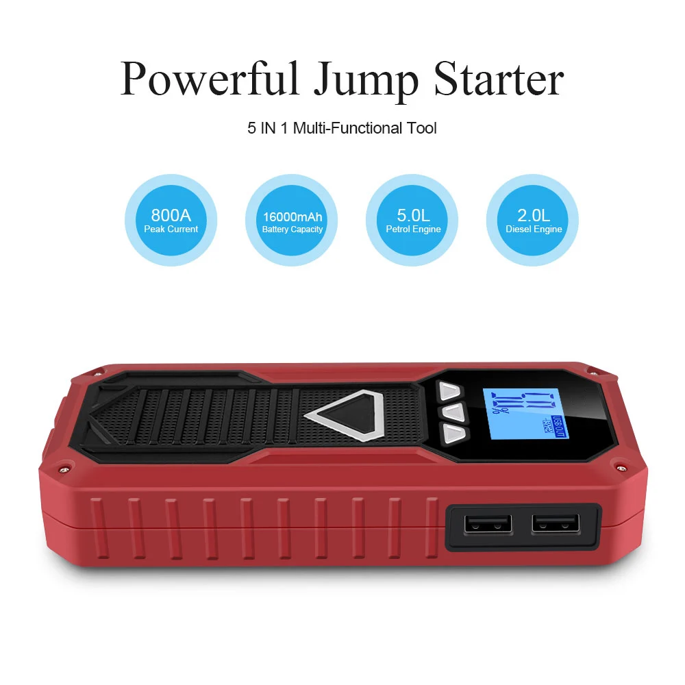 

New Technical Power Type C Jump Starter Two way Fast Charge Starting Device Portable Notebook Power Bank 12V Fresh Battery Boost