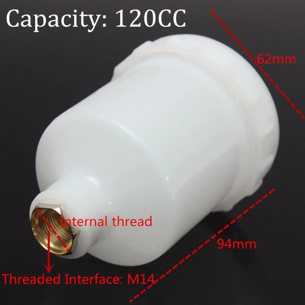 125 мл пластиковый горшок для краски H2000 R100 HVLP гравитационный ручной мини-распылитель для краски, чаша, горшок, пневматический инструмент, аксессуары