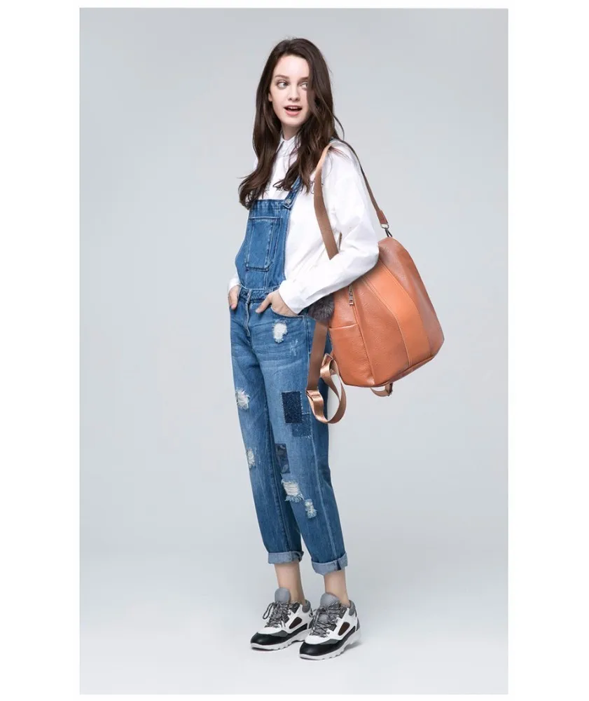 Herald Модные Качественные винтажные рюкзаки, повседневные кожаные женские противоугонные рюкзаки, женские большие вместительные дорожные сумки через плечо