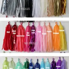 Самая низкая цена! На заказ 30 футов тканевой баннер Бумажная гирлянда в комплекте 50 кистями, длина 35 см, выберите 1-10 цветов, PTG1200