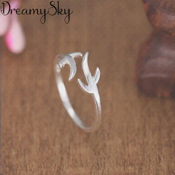 

2019 Bijoux 925 Sterling Silver Branch Rings For Women Christmas Gifts Adjustable Open Ring Ladies Boho Jewelry Anillos